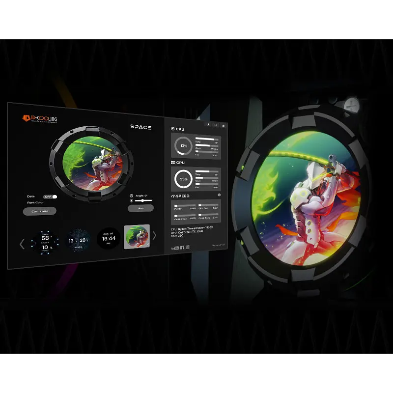Система водяного охолодження ID-Cooling Space LCD SL240 - фото 9