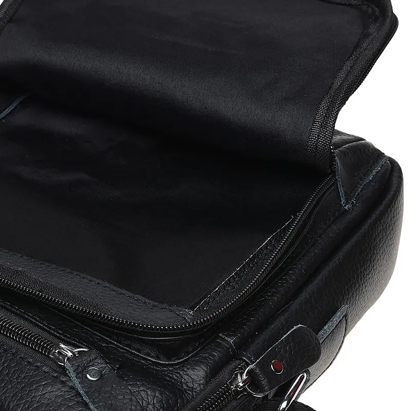 Чоловіча сумка Borsa Leather K15112 26x23x8 см Чорний (10960) - фото 6