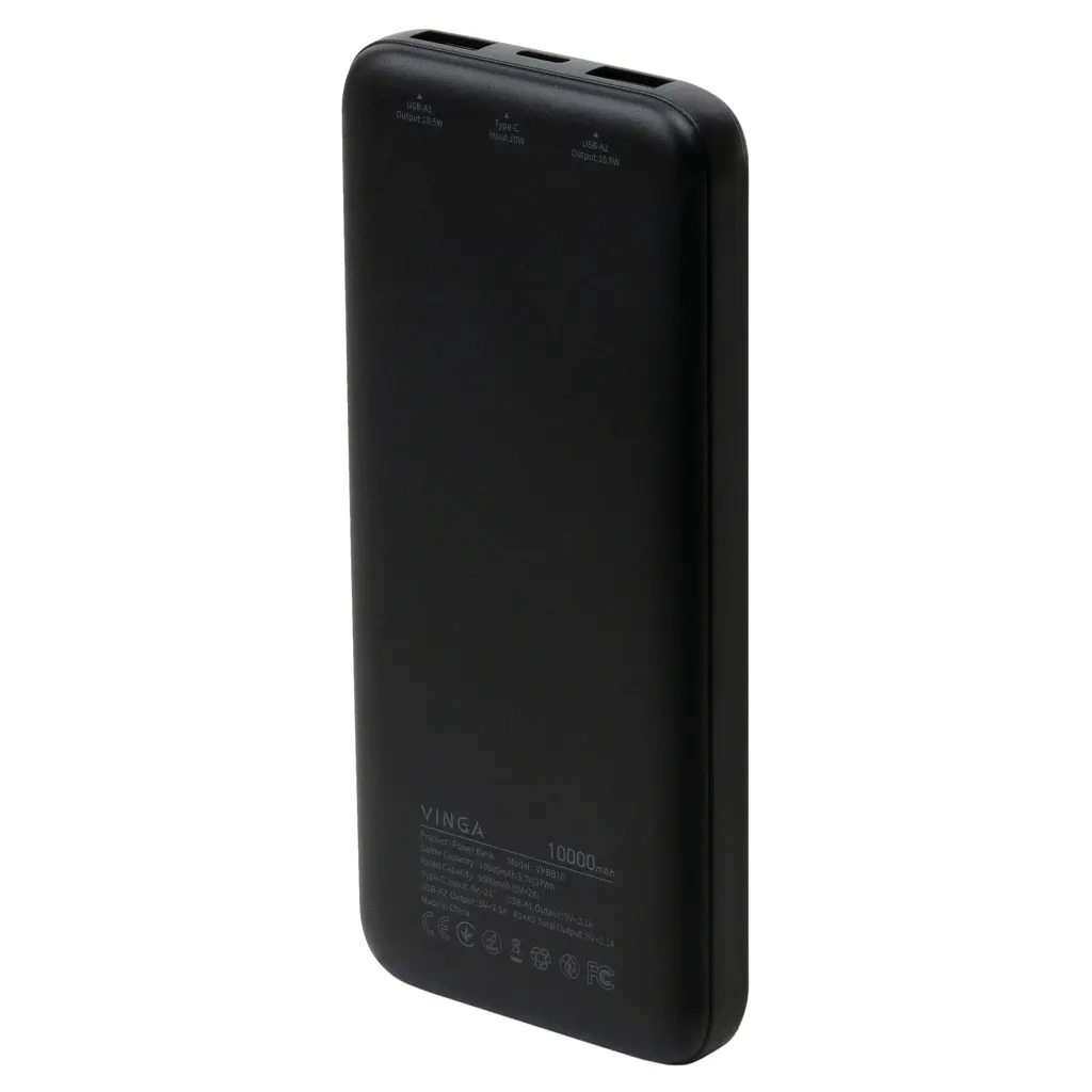 Батарея універсальна Vinga 10000 mAh 10W Black (VPBB10) - фото 3