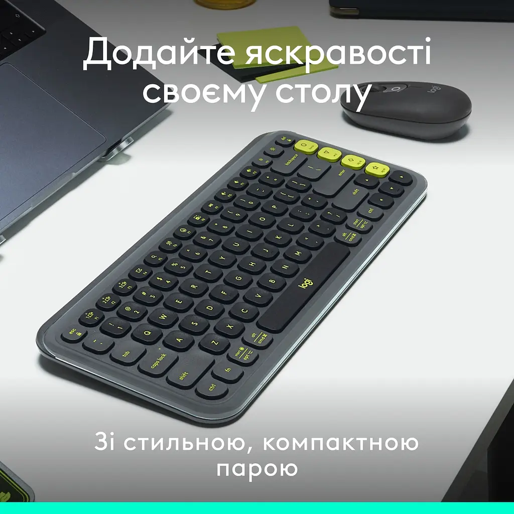 Комплект (клавіатура, миша) бездротовий Logitech Pop Icon Combo Graphite (920-013156) - фото 3