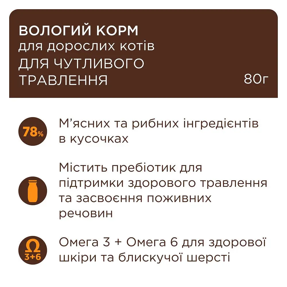 Влажный корм Club 4 Paws Premium с курицей в соусе для взрослых кошек с чувствительным пищеварением 80 г - фото 2