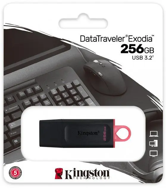 USB флеш-накопичувач Kingston DataTraveler Exodia 256GB USB-A 3.2 Gen 1 Black/Pink (DTX/256GB) [66932] - фото 3