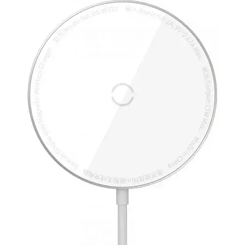 Бездротовий зарядний пристрій Baseus Simple Xiaomini Magnetic Wireless Charger For IP12 with Type-C Cable WXJK-F02 White - фото 2