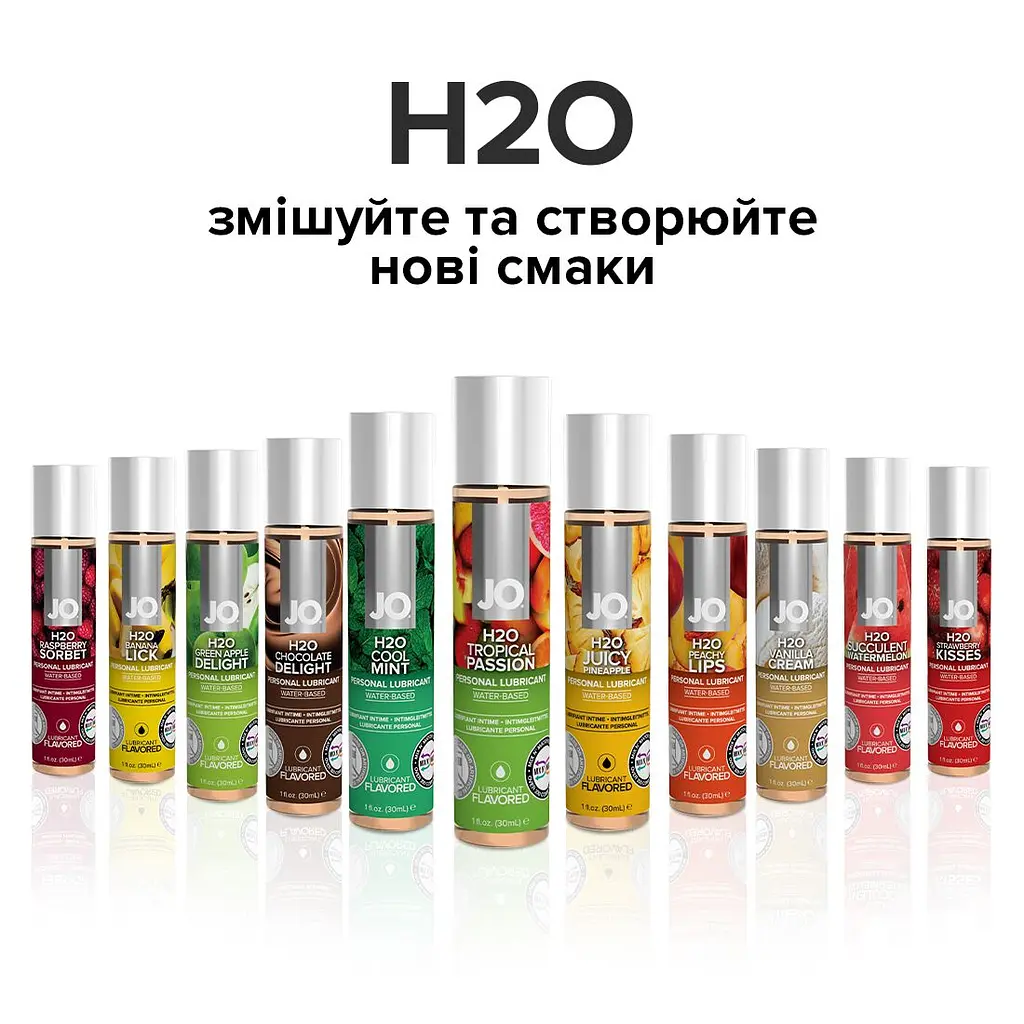 Змазка на водній основі JO H2O — Tropical Passion (60 мл) без цукру, рослинний гліцерин - фото 5