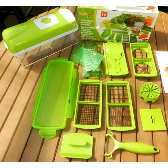 Мультислайсер Nicer Dicer Plus 8828 овочерізка механічна з насадкою для дрібних кубиків - фото 4