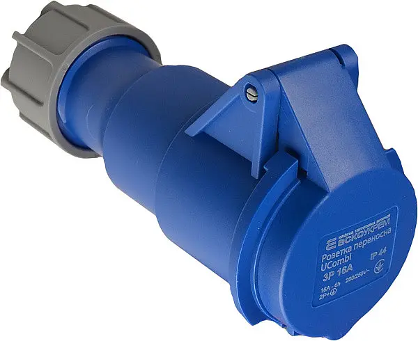 Розетка переносная P3 16А IP44 2P+PE UCombi АСКО-УКРЕМ (A0080010118) - фото 2