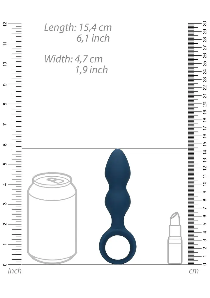 Анальна пробка Loveline Anal Plug 15.4 см (синій) - фото 10