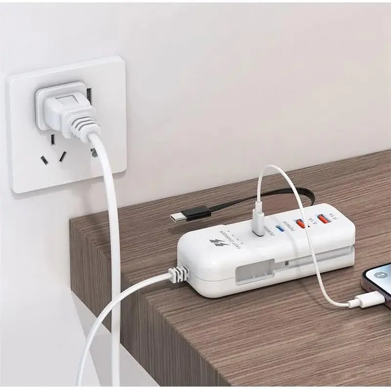 Швидкий зарядний пристрій 66 Вт, 2 USB-порти та 2 PD-порти, Type-C / Компактна, багатофункціональна, потужна зарядна станція - фото 3