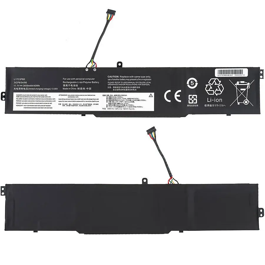 Батарея для ноутбука Lenovo L17C3PB0 (IdeaPad: 330-15ICH 330-17ICH) 11.1V 3600mAh Чорний - фото 2