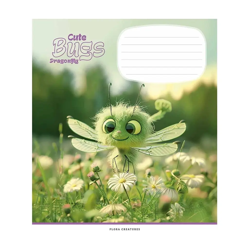 Зошит Школярик Cute bugs 12 аркушів клітинка (012-3462K), в асортименті - фото 2