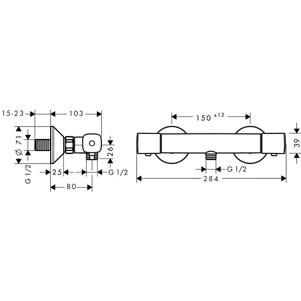 Термостат для душа Hansgrohe Ecostat Universal EcoSmart 13122000 Хром - фото 2
