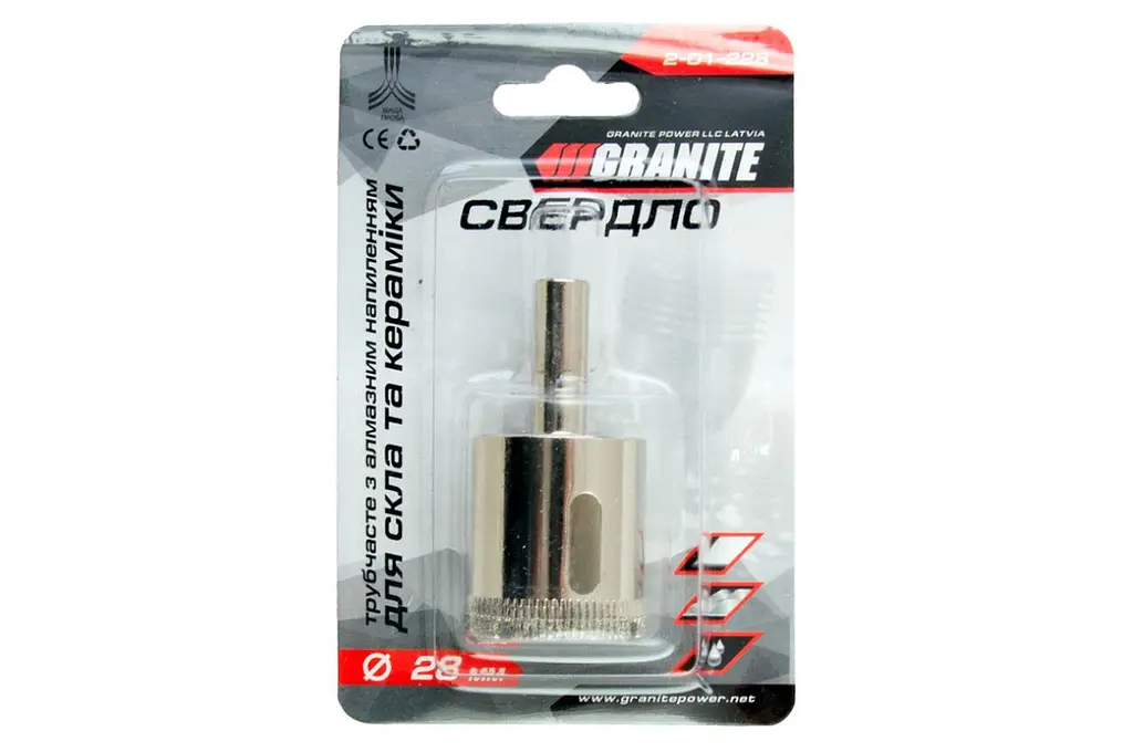 Сверлильная коронка по стеклу керамики плитке мрамора Granite 28 мм - фото 2