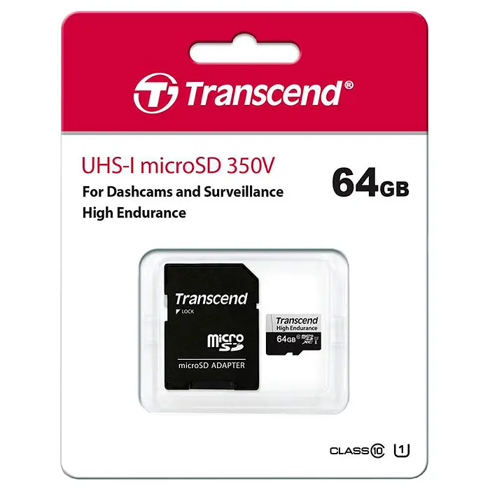 Карта пам'яті Transcend 64GB microSDXC C10 UHS-I U1 High Endurance (85TB) (TS64GUSD350V) - фото 2