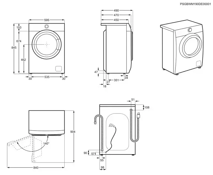 Пральна машина Electrolux фронтальна, 7кг (EW6S327SUI) - фото 9