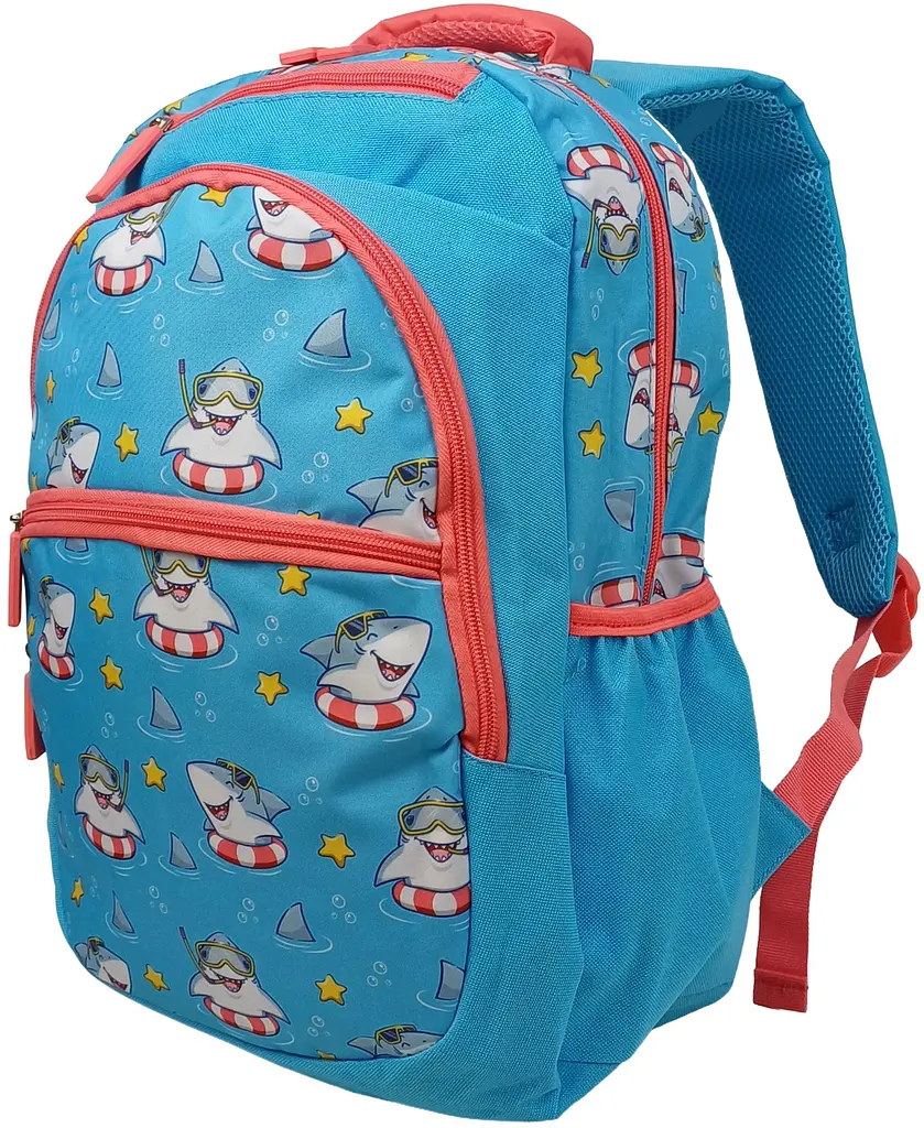 Рюкзак шкільний Riciclo Schulrucksack 19 л 41x30x13 см поліестер блакитний (акули)