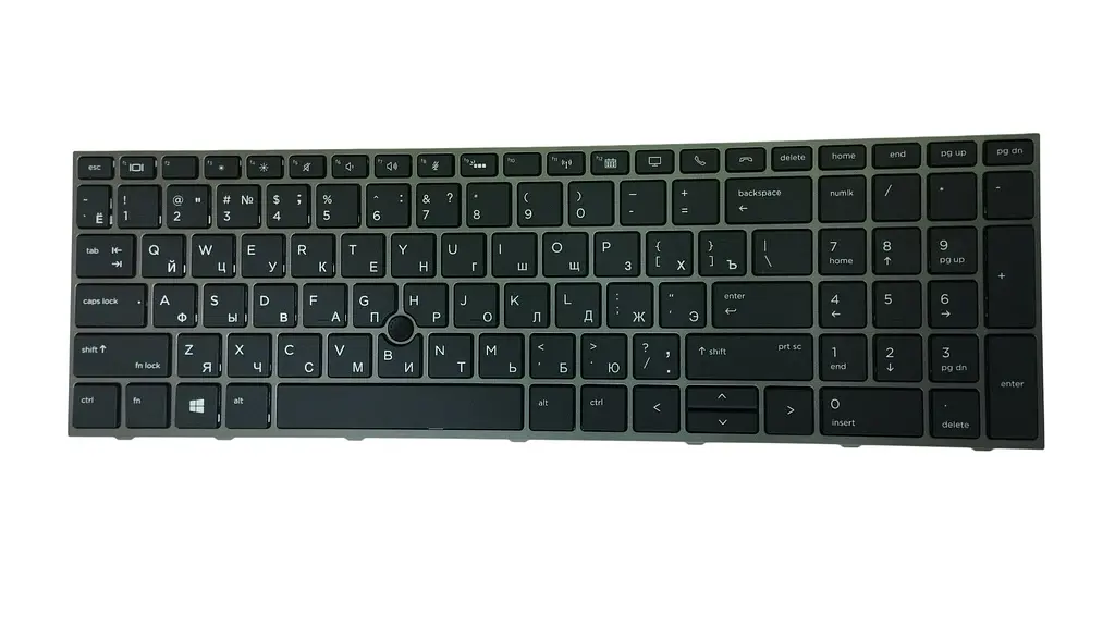 Клавіатура для ноутбука HP Zbook (15U G5) Black з підсвічуванням (Light) (Silver Frame) - фото 2