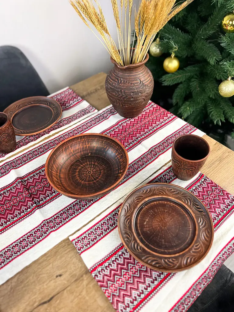 Лляна доріжка з українським орнаментом Рандеву 140х30 см Червоний - фото 3