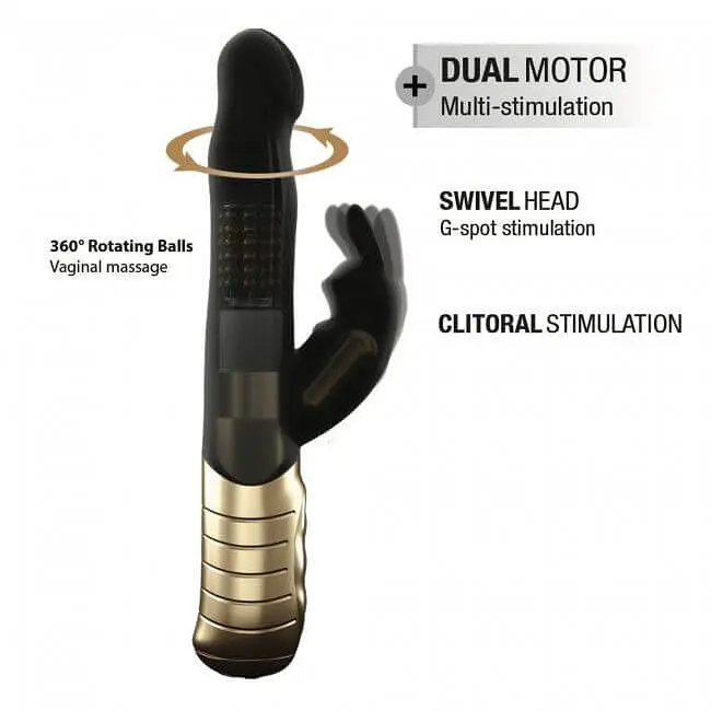 Вібратор-кролик Dorcel Baby Rabbit Gold 2.0 з перловим масажем і голівкою, що обертається. Dorcel SO4068 90557 - фото 5