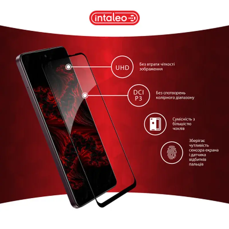 Скло захисне Intaleo Full Glue Oppo A3x Black (1283126598784) - фото 4