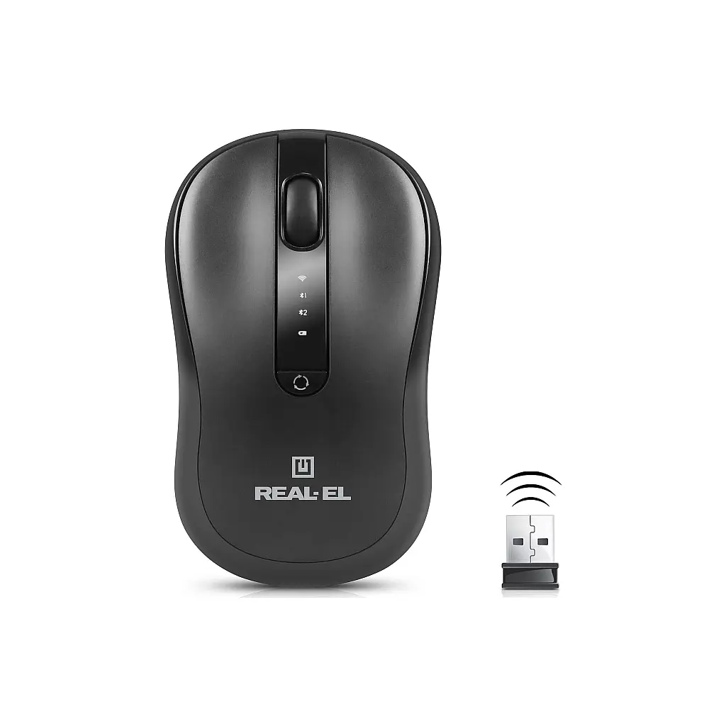 Мишка REAL-EL RM-450W Wireless/Bluetooth Black/Gray (EL123200046) - фото 4
