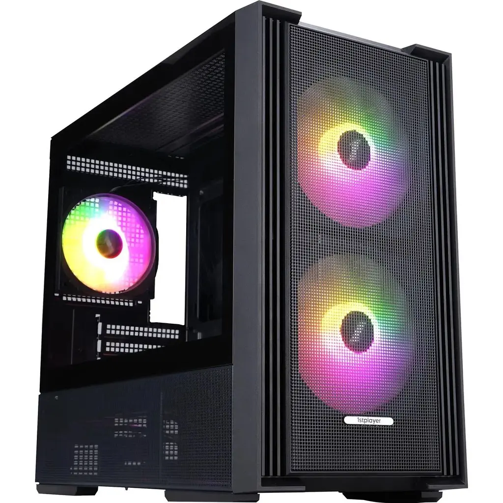 Корпус 1stPlayer Black (AU6-BK-2FA7-14-2FA7R-1FA7)