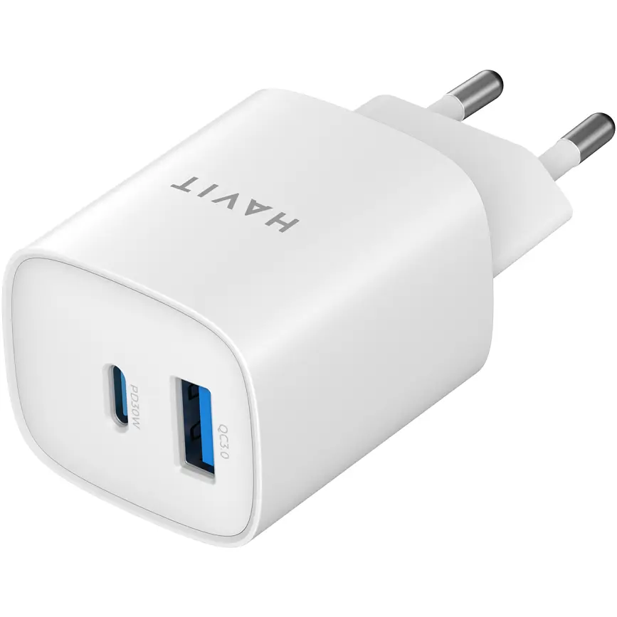 Зарядний пристрій HAVIT UC30 PRO GaN 30W USB-Aта USB-C, білий (HV-UC30 PRO-WH) - фото 3