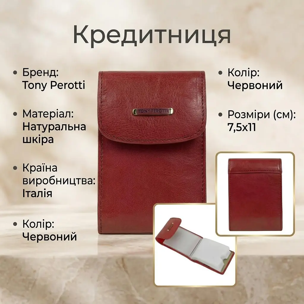 Кредитниця Tony Perotti Topkapi 1703 rosso (90541) Червона - фото 3