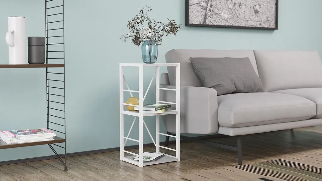 Етажерка 3/34 Ferrum-decor Серії Коннект 73x34x28 білий ДСП Бетон 16мм (FRD-105527) - фото 3