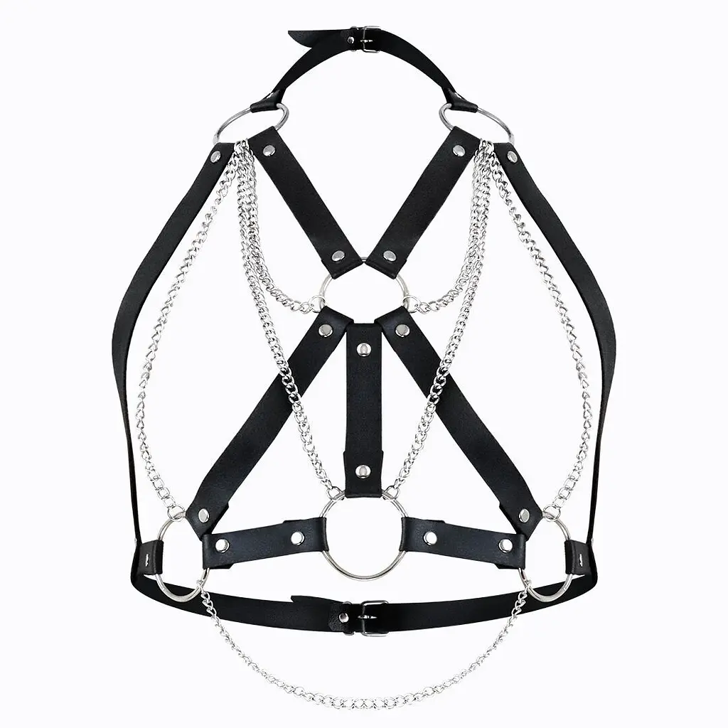 Портупея жіноча Art of Sex - Aiden Leather harness, чорна, L-2XL
