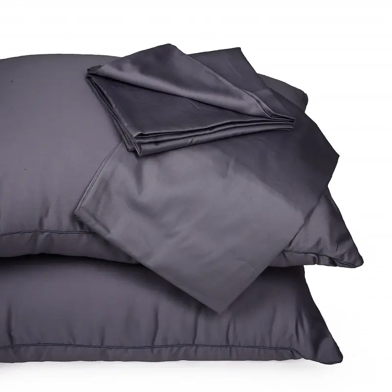 Літній постільний комплект MirSon Line Satin Premium Iron grey Бавовна Двоспальний (2200010978155) - фото 7