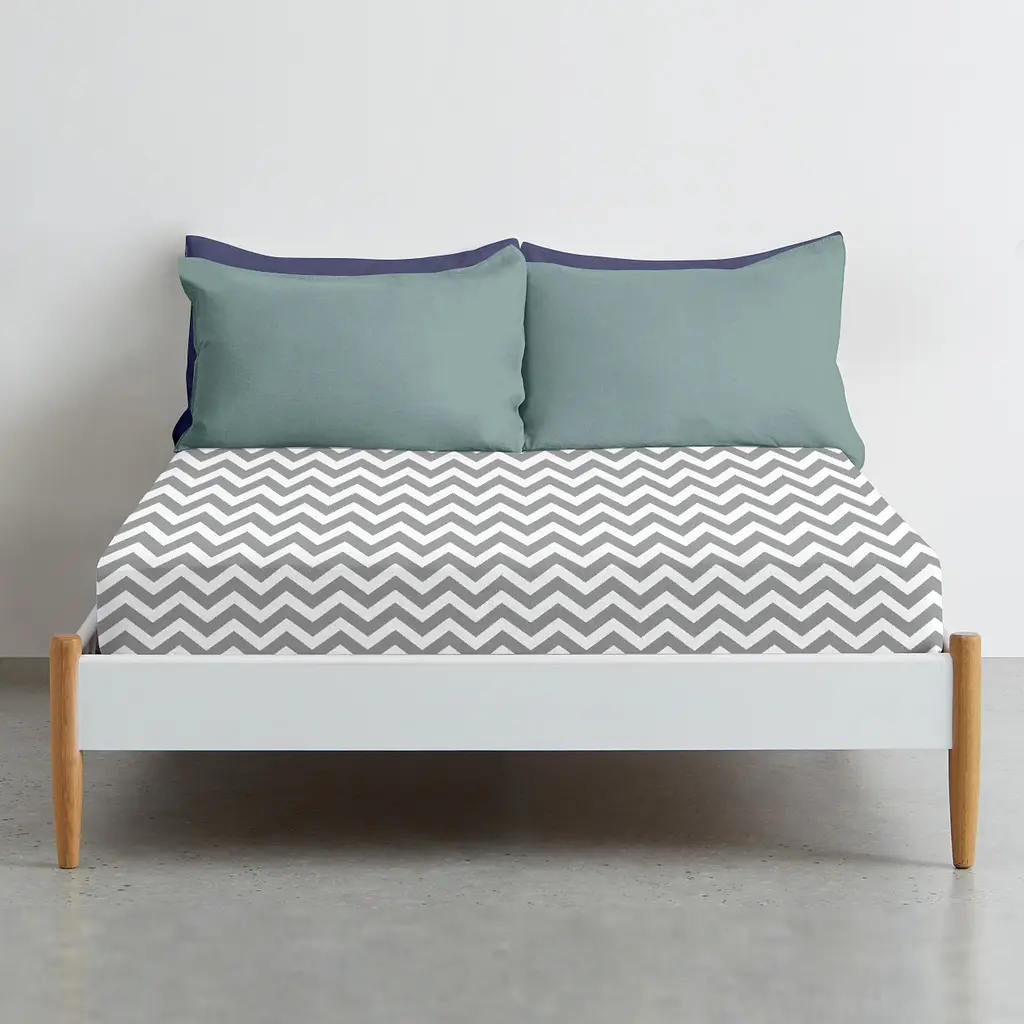 Простирадло на резинці Cosas Grey Zigzag CS1 160х200х20 см (ZigGrey_160x200x20) - фото 3