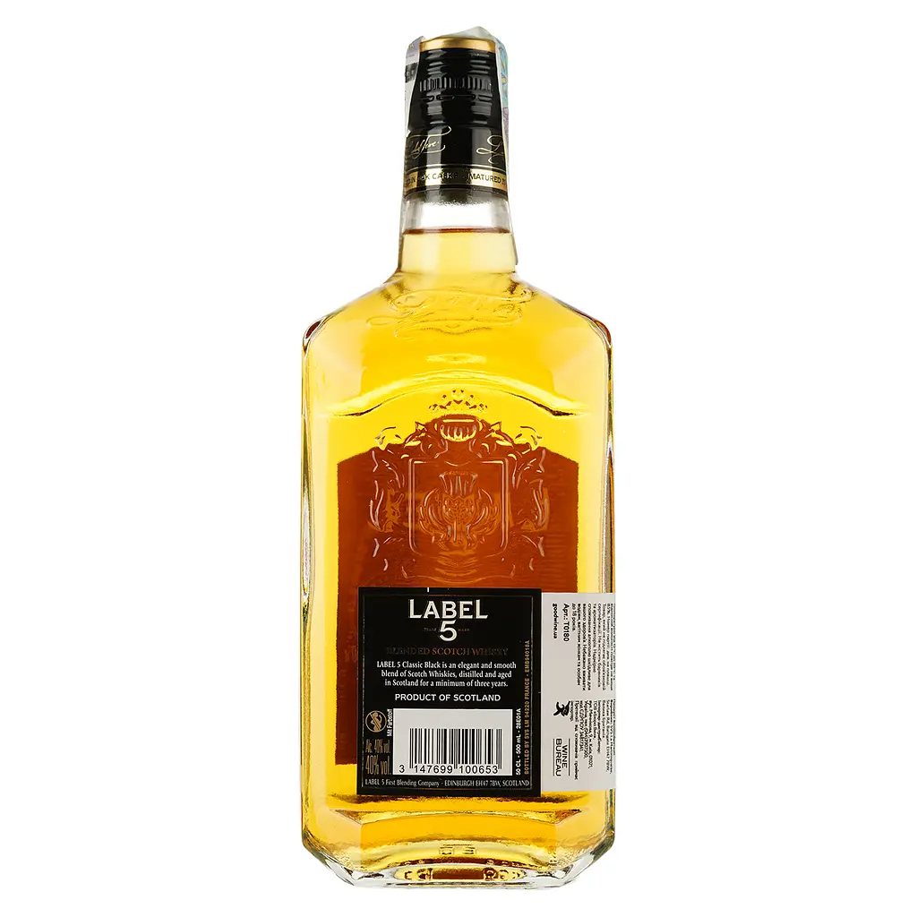 Виски Label 5 Classic Black Blended Scotch Whisky 40% 0.5 л - фото 2
