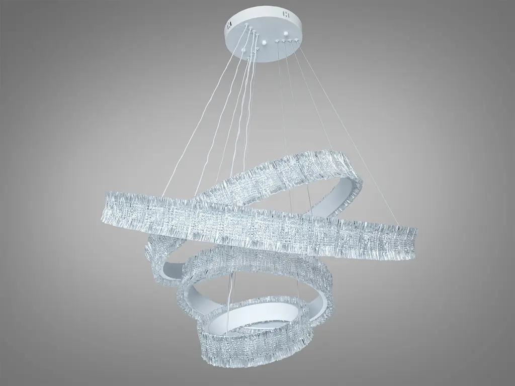 Підвісна LED люстра кільця біла 220 Вт 38-40 м² - фото 4
