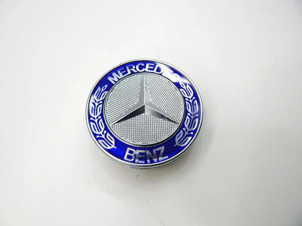 Емблеми коліс Mercedes (Хром + Сині) 75 мм (4 шт) - фото 4