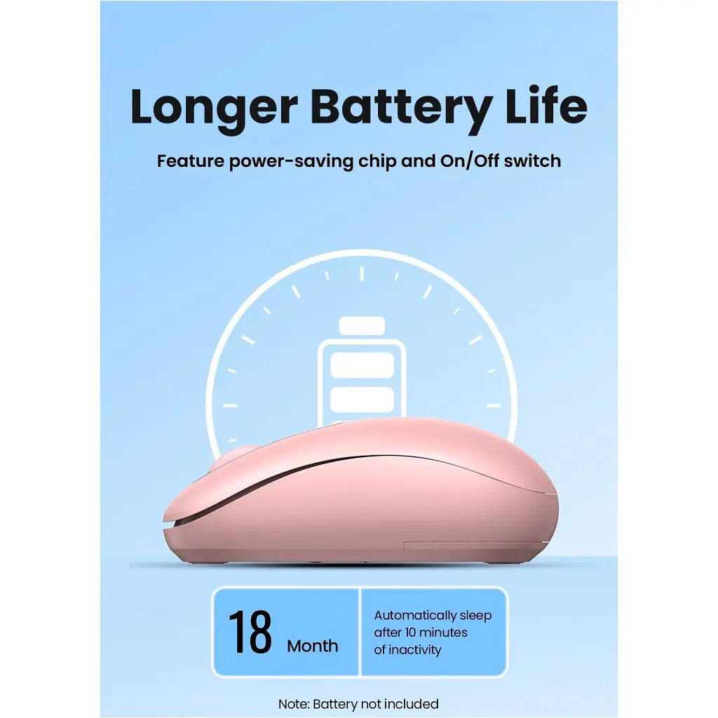 Мишка Ugreen MU105 Wireless Pink (90686) - фото 11