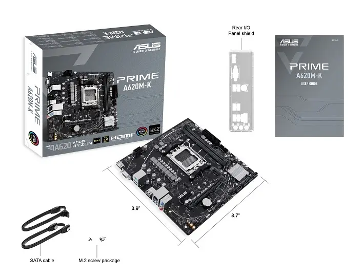 ASUS Материнська плата PRIME A620M-K sAM5 A620 2xDDR5 HDMI D-Sub mATX - фото 2