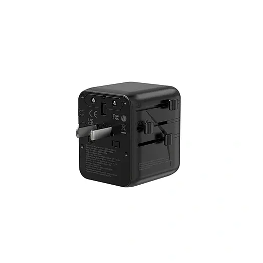 Адаптер - зарядне - мережевий фільтр WIWU Wi-UA011 25W Warrior GaN Universal Adapter 2C1A чорний - фото 3
