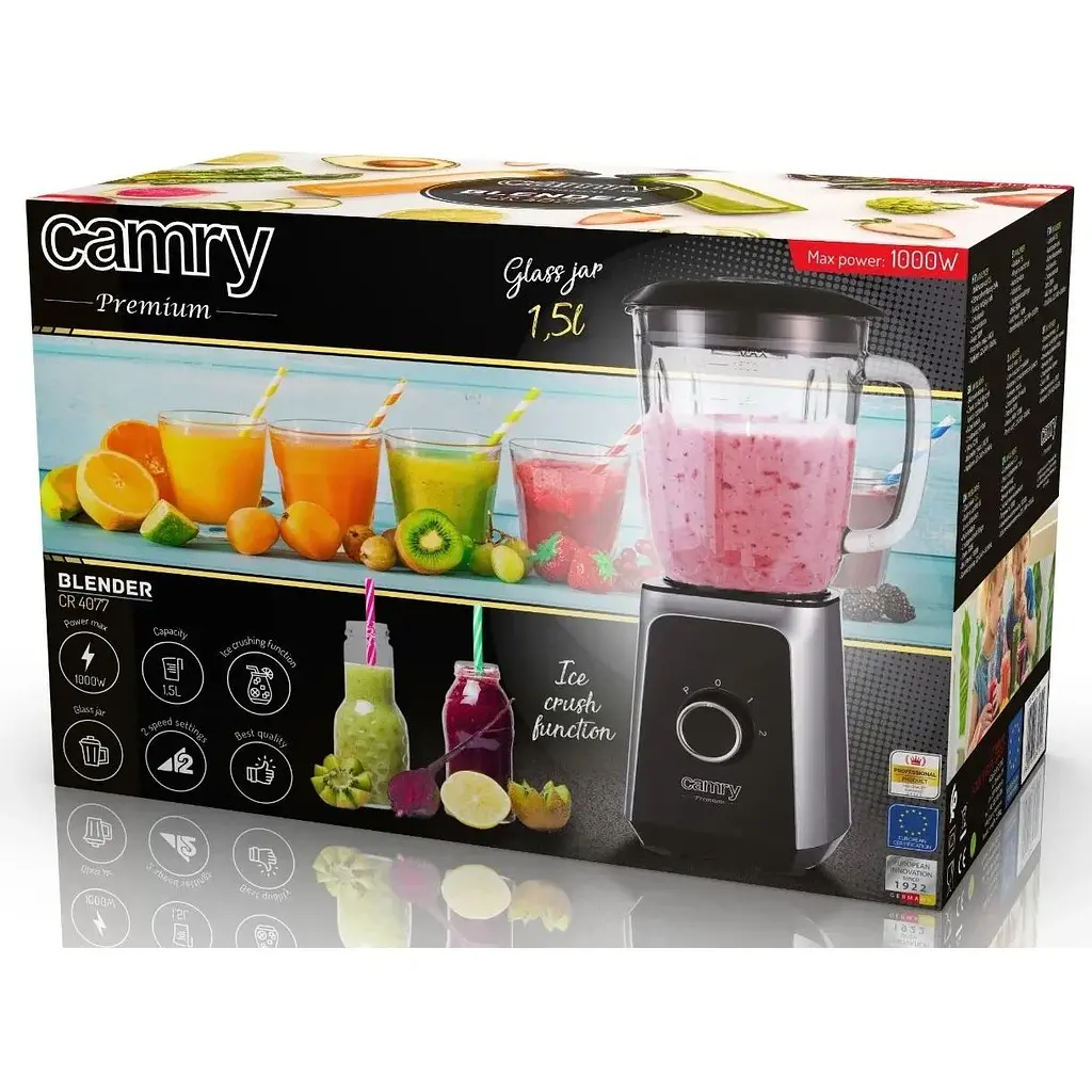 Блендер стационарный Camry CR 4077 со стеклянной чашей 1.5 л 1000 Вт - фото 6