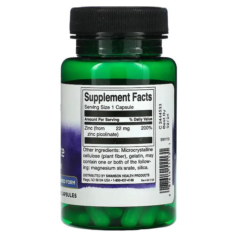 Цинк Піколінат Zinc Picolinate 22 мг - 60 капсул - фото 2