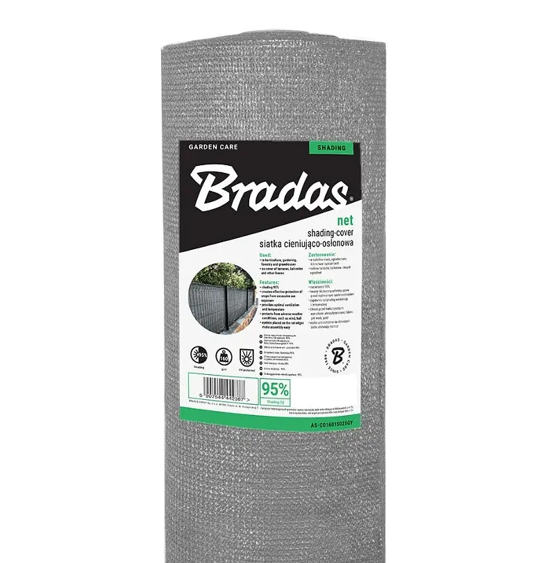 Сітка захисна Bradas 95% затінення 160 г/м² 1.5x50 м (AS-CO16015050GY)  - фото 3