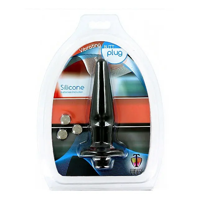 Анальна вібропробка Anal Plug Silicone Black Small, 12,7 см, чорний - фото 2