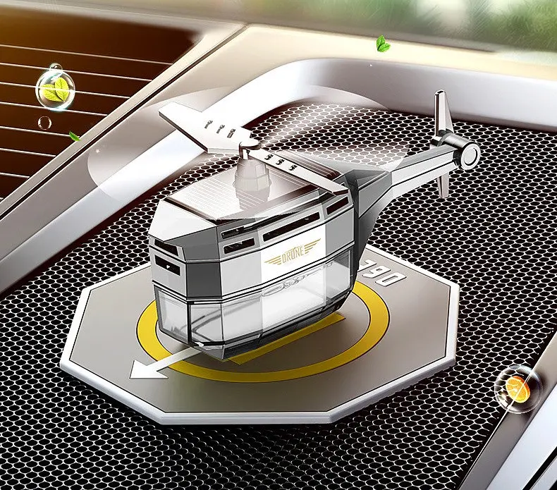 Автомобільний ароматизатор Вертоліт на сонячній батареї Drone Car Fragrance із обертанням 360° - фото 6