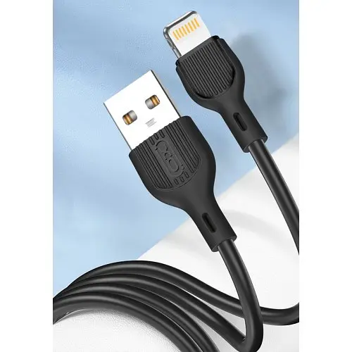 Кабель XO NB200 USB cable for Lightning 2.1A/2M Чорний - фото 4