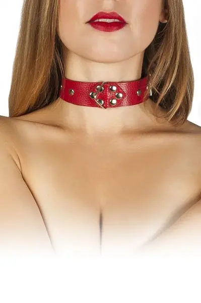 Нашийник червоний Leather Restraints Collar від sLash - фото 3