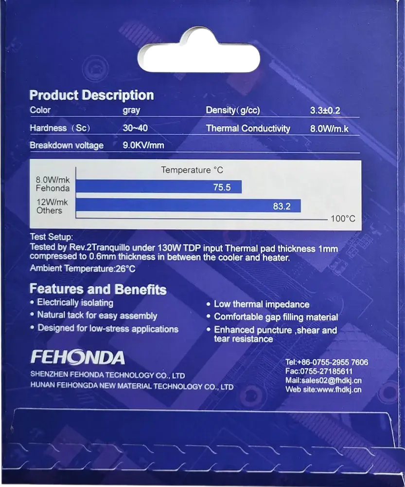Термопрокладка Fehonda 100x100x1.25mm (8W/m*k) (18674) - фото 2