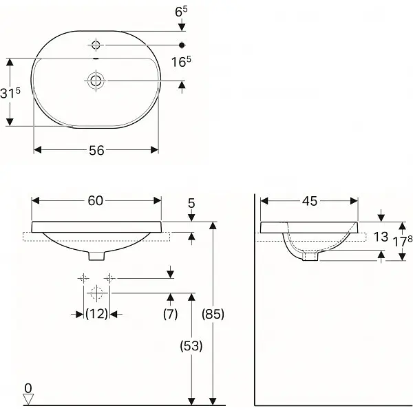 Раковина Geberit VariForm 60 500.733.01.2, Білий - фото 3