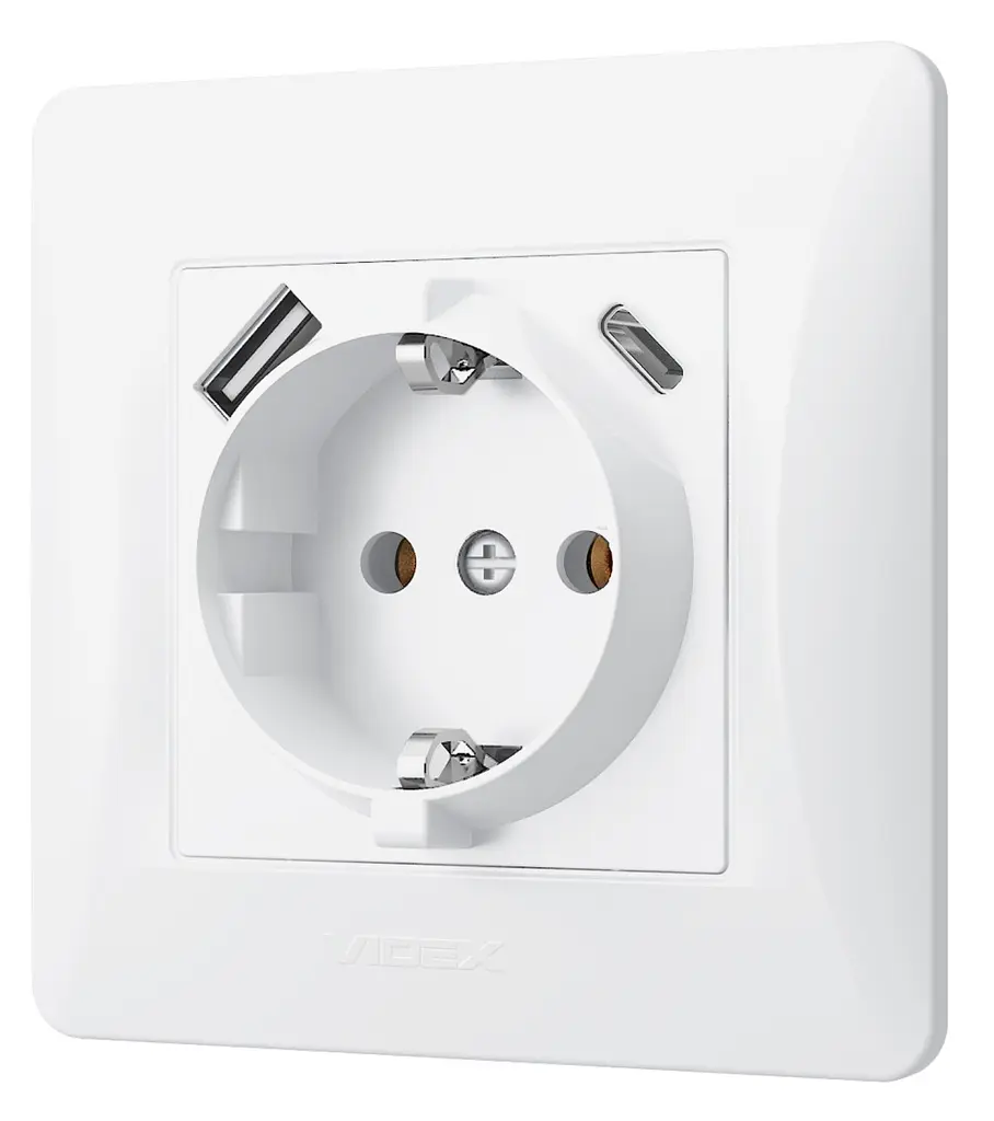 Розетка Videx Binera одинарна із заземленням з USB+USB-C біла (VF-BNSK1GUC-W) - фото 2