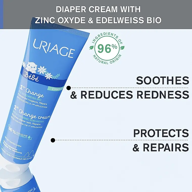 Уцінка. Захисний крем Uriage Bebe Prevention And Care of Nappy Rash для зони підгузків 100 мл - фото 6
