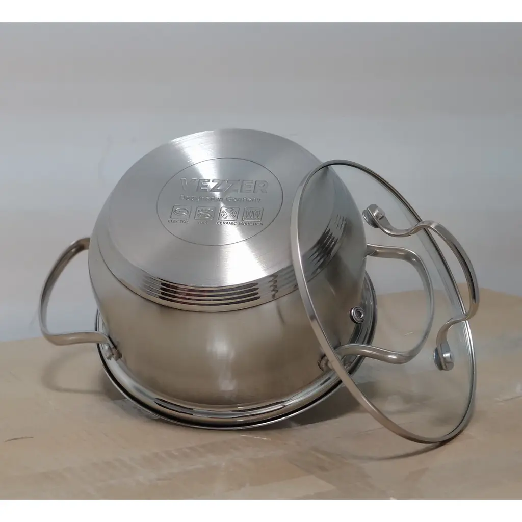 Каструля Vezzer зі скляною кришкою 18 см 2 л (VZ12141R-18C) - фото 5