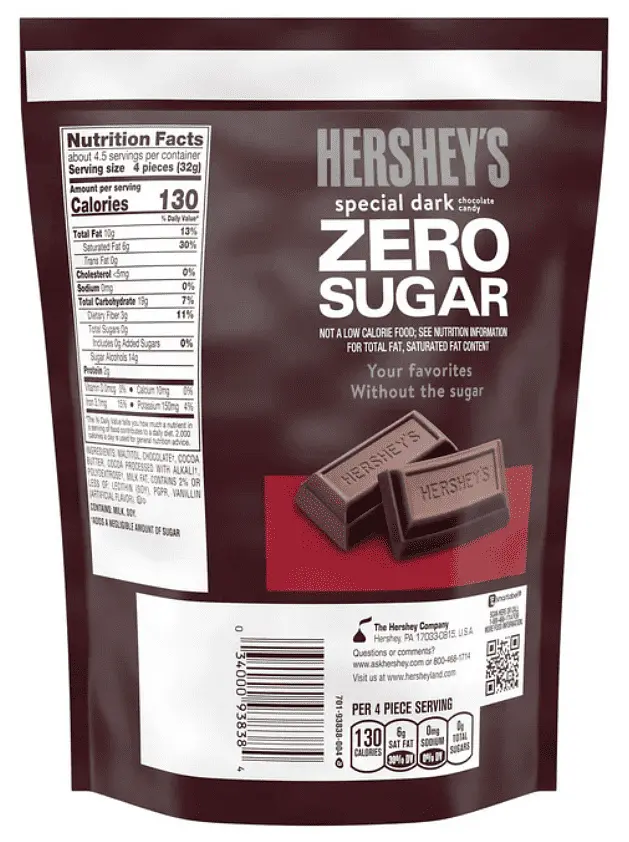 Шоколадні цукерки Hershey's Special Dark Zero Sugar 144г - фото 2